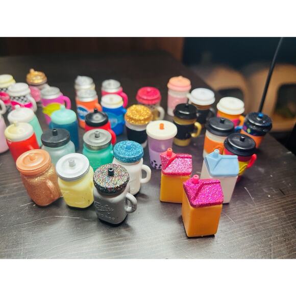 LOL Surprise Doll Lot 46 Bottles Sippy Cups Coffee Pop Carton Mason Jar Drinks - Picture 6 of 8